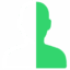 Behaviour Change v1 254x254 v1 Icon of human head and shoulders. 1/2 white the other 1/2 green to depict a change in bahaviour
