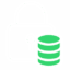 Icon of padlock and data stack representing strong data security